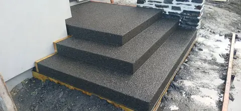 New exposed aggregate concrete steps
